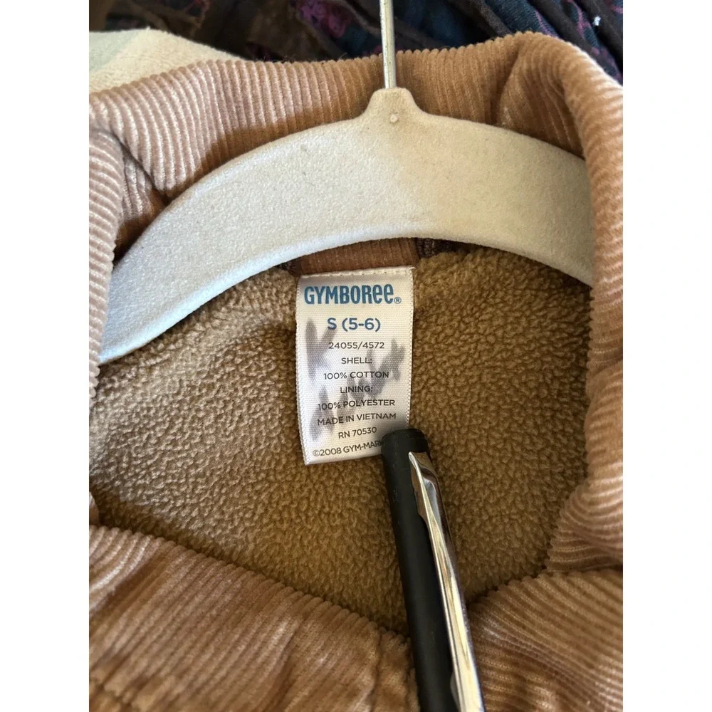 Gymboree Kids Brown Cotton Canvas Barn Jacket Fleece Lined Coat Size S 5-6